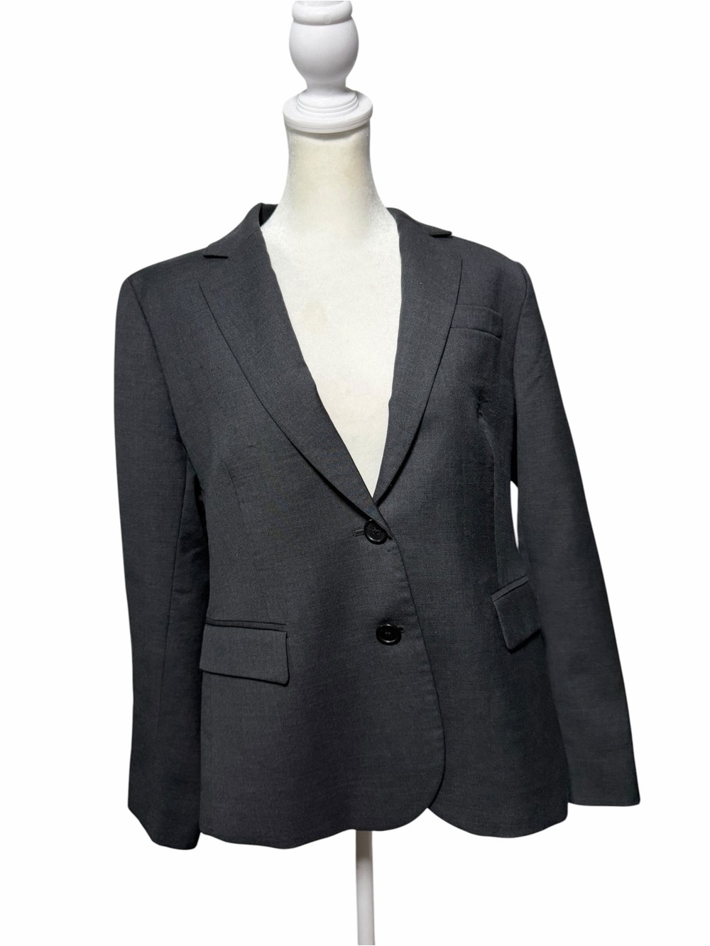 J.Crew Super 120s Wool Blazer Gray Two-Button Notch Lapel Career Size 14